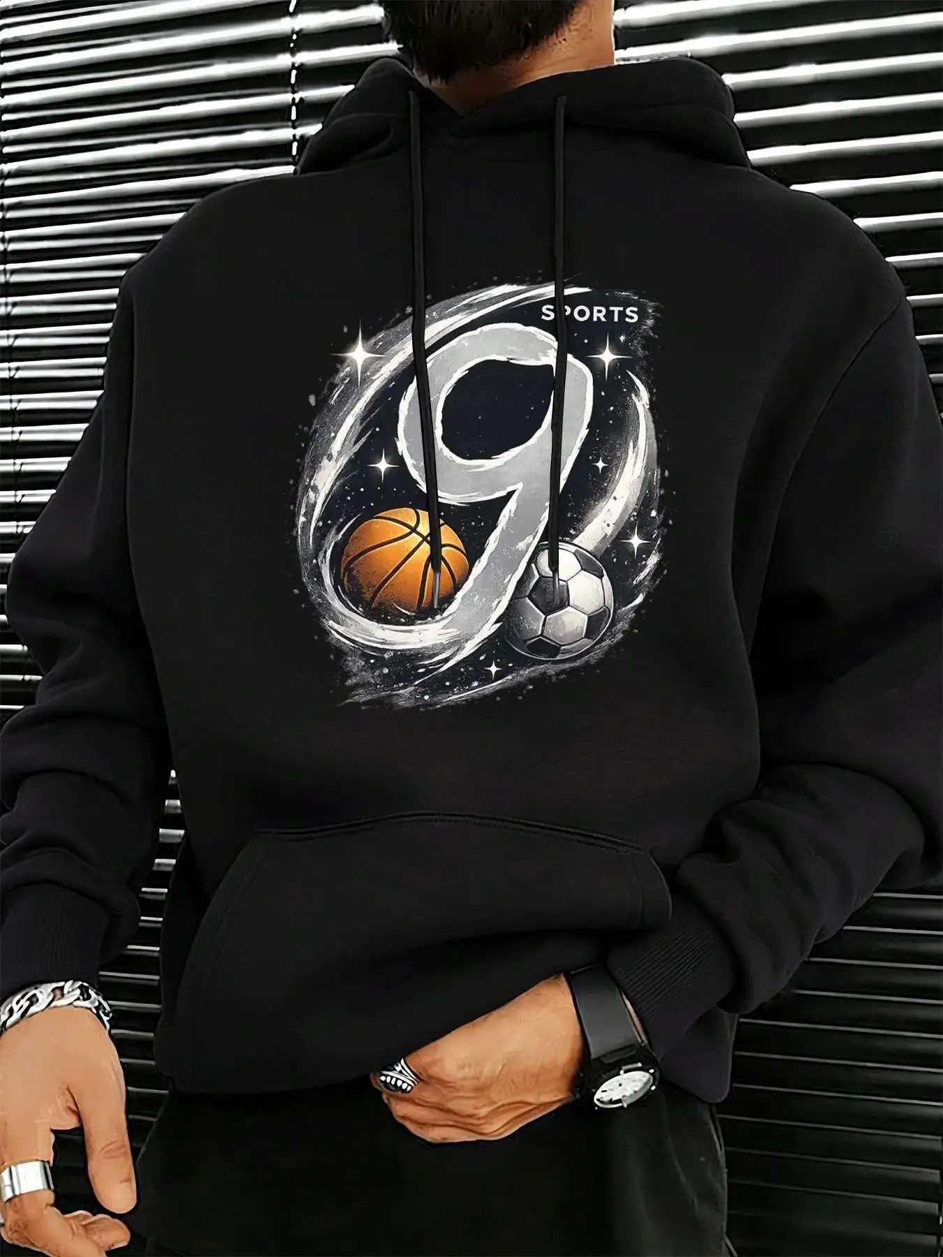 Hoodie Pullover Mens Number Casual 9 Sports Theme Basketball Soccer Swirl Sparkle Graphic Print Hooded Sweatshirt Loose Fit Long sleeve Hoody With P