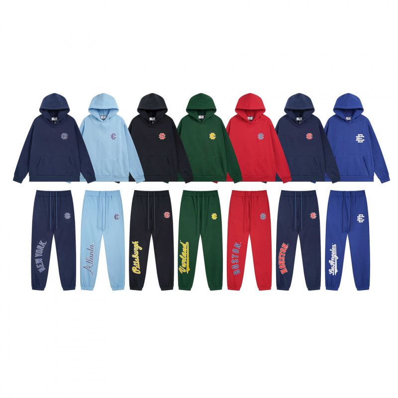EE Mens Tracksuit Luxury Oversized Hoodies Set Flocked Letter Logo For Men High Street Loose Hoodie Ensemble Set Casual Comfort Style