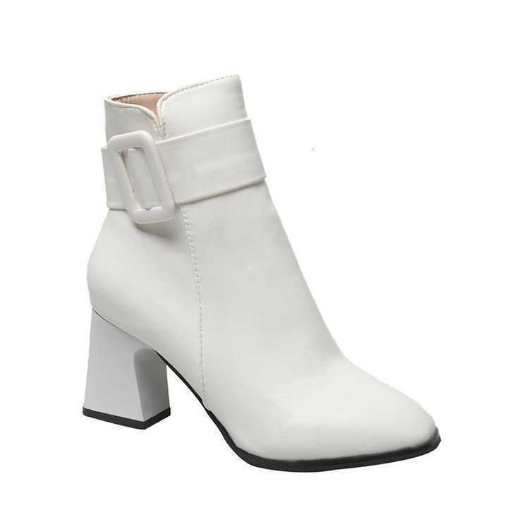 new women's leather boots Winter and women's shoes PU square heel round head artificial short plush short tube women's boots D260916