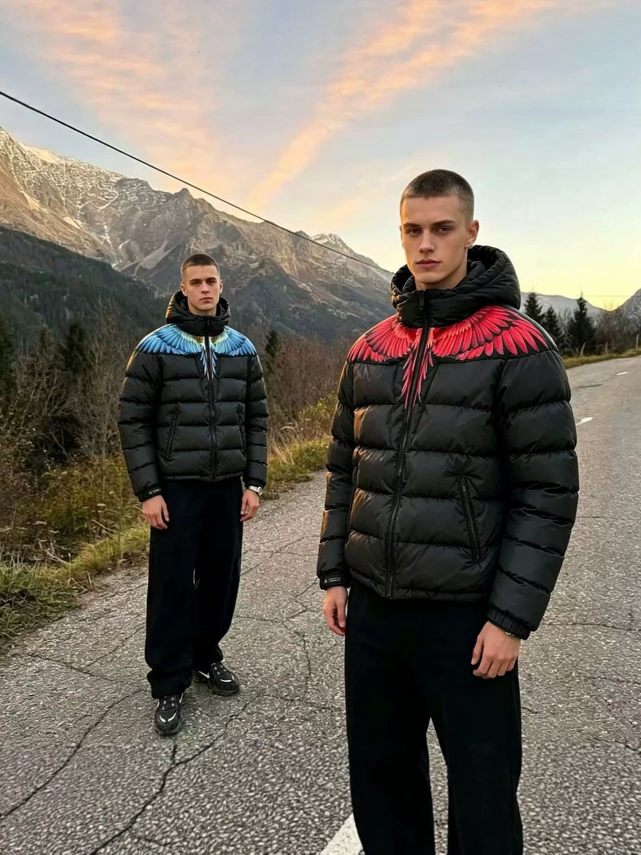 marcelo burlin County of Milan designer jacket winter winged down cotton jacket, thickened, sporty, warm, stylish outerwear for men and women