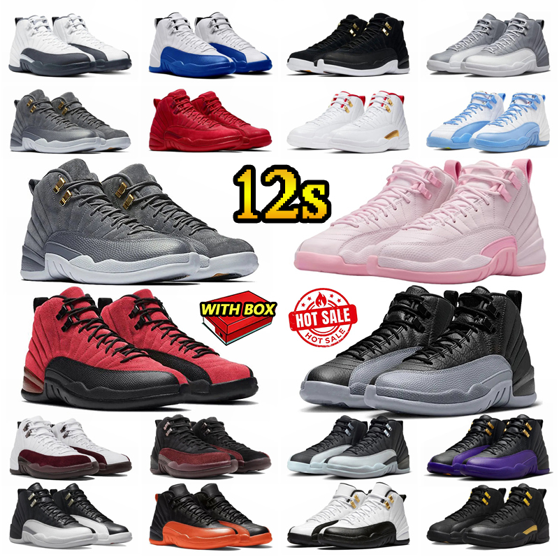 With Box Men Basketball Shoes Jadan 12 12s Stealth Game French Blue Royal Dark Concord Black Grind Playoff Royalty Release Trainers 40-47