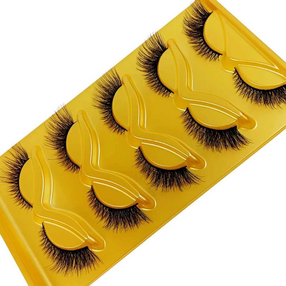 False 5 Pairs Cat Eyelashes Eye Eye End Lengthening Long Curling Thick Fluffy All-match Comfortable Faux Mink False Eyelashes M260915