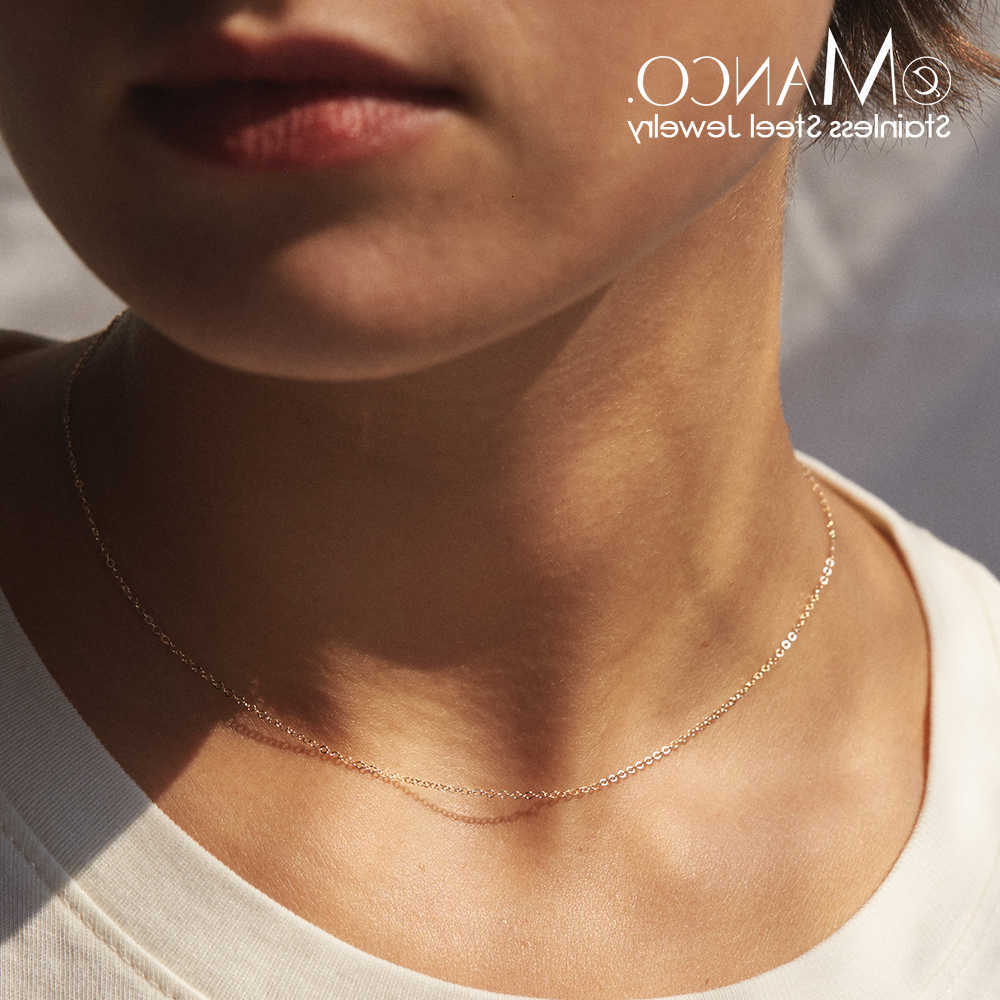 Fine Chain EMANCO Necklace Stainless Steel Gold Color Pendants Short Long Statement Women Colar Gift Stainless Steel JewelryT260916