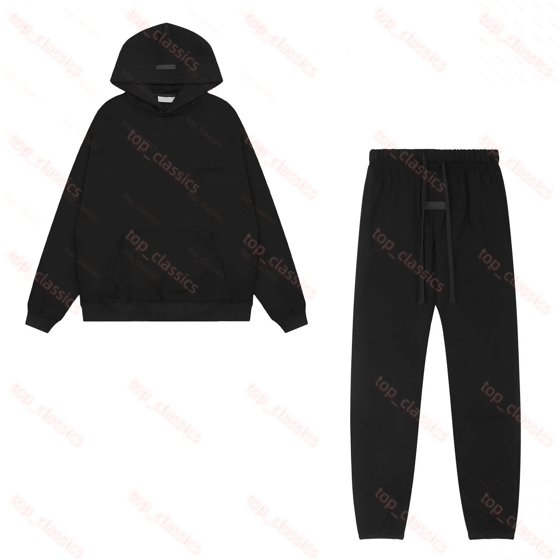 Essientails Hoodie Designer Hoodie Mens Flocked Letter 1977 Cotton Breathable Fashionable Hoodie Tapered Joggers Set Essiantial Streetwear Sweat 139