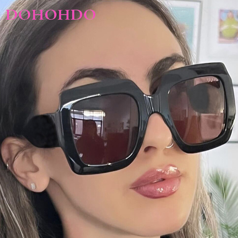 Oversized Square Retro Sunglasses Women Men Luxury Brand Designer Eyewear Travel Street Photography Shades UV400 Gafas De Sol J260916