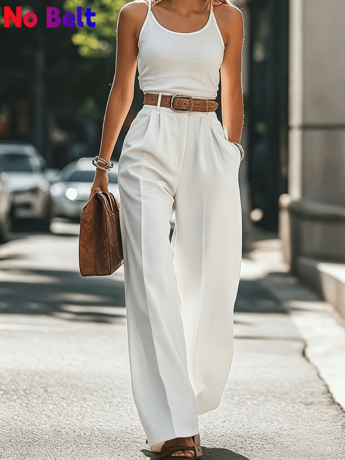 Pantalon coupe ample gris élégant AAAA X35 avec un superbe drapé pour l'été