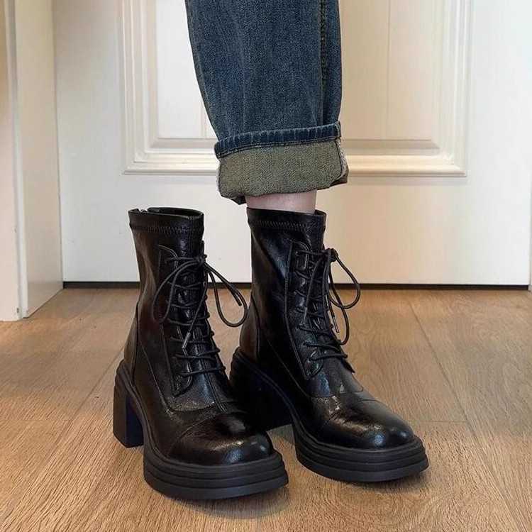 autumn Short boots women 2025 and winter leather fashion elastic short boots women D260916