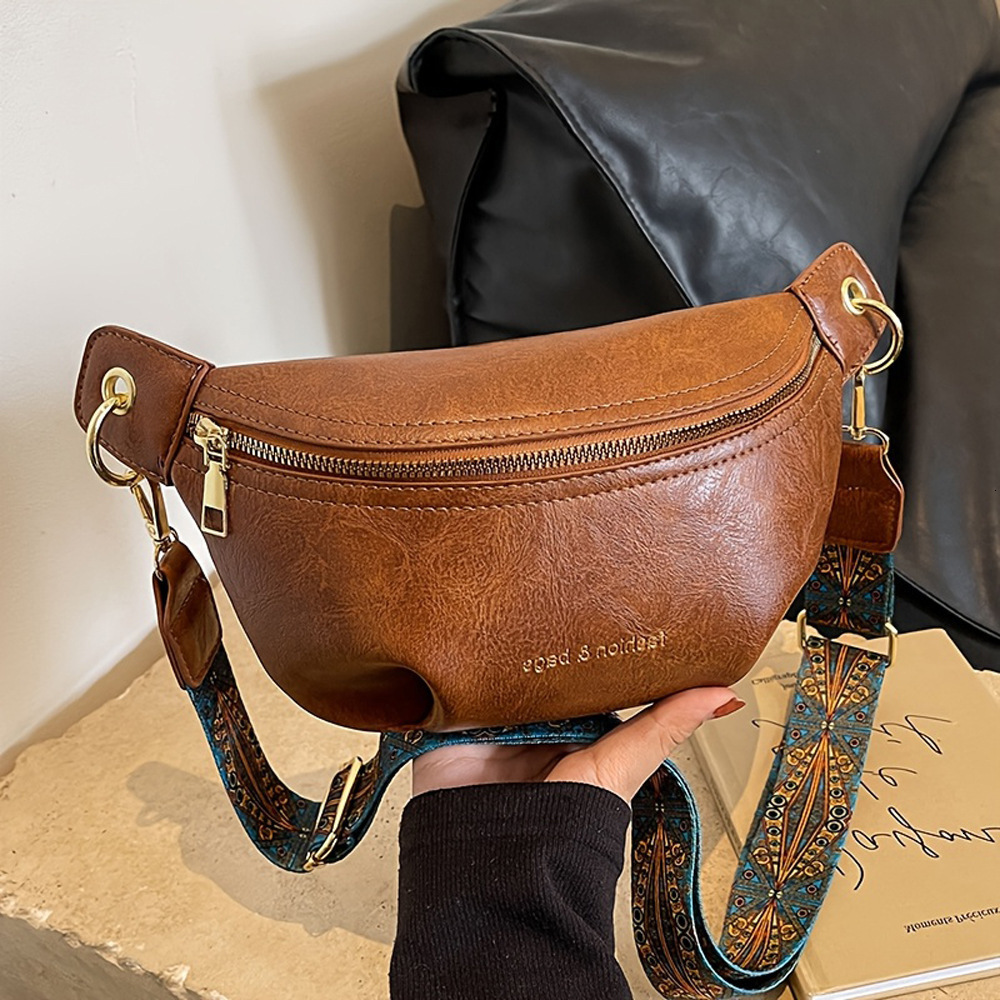 Unique designer bags women, versatile 2026 new model wide strap shoulder crossbody bag, popular trendy chest and waist bag for ladies
