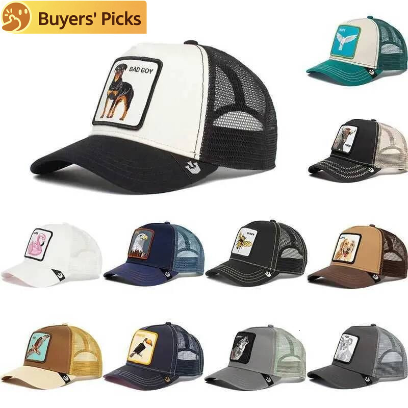 Fashion Animals Cartoon Embroidery Baseball Caps Men Women Snapback Hip Hop Summer Breathable Mesh Outdoor Sun Gorras Hat S25818