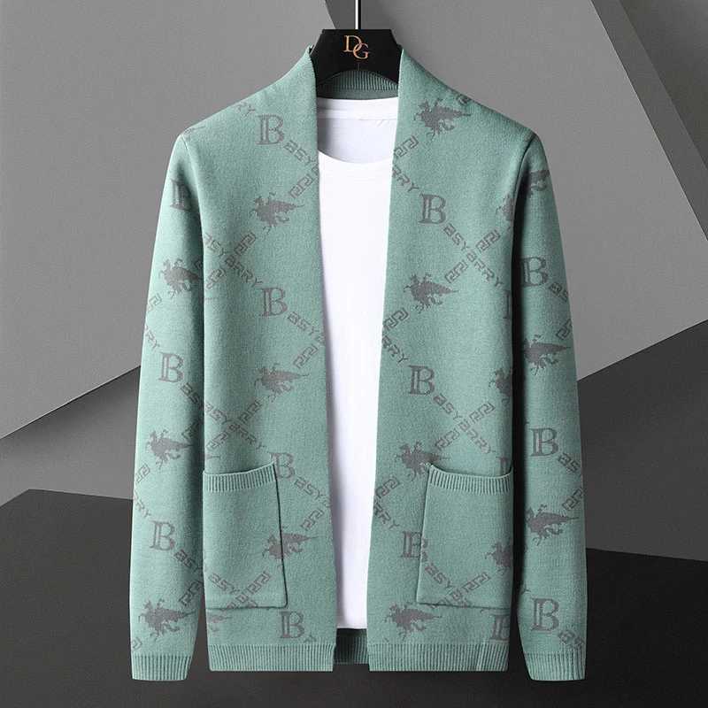 Men's Knitted Sweater Jacket Light Blue Coat Casual Fresh Stylish Youth Versatile Cardigan Q260915