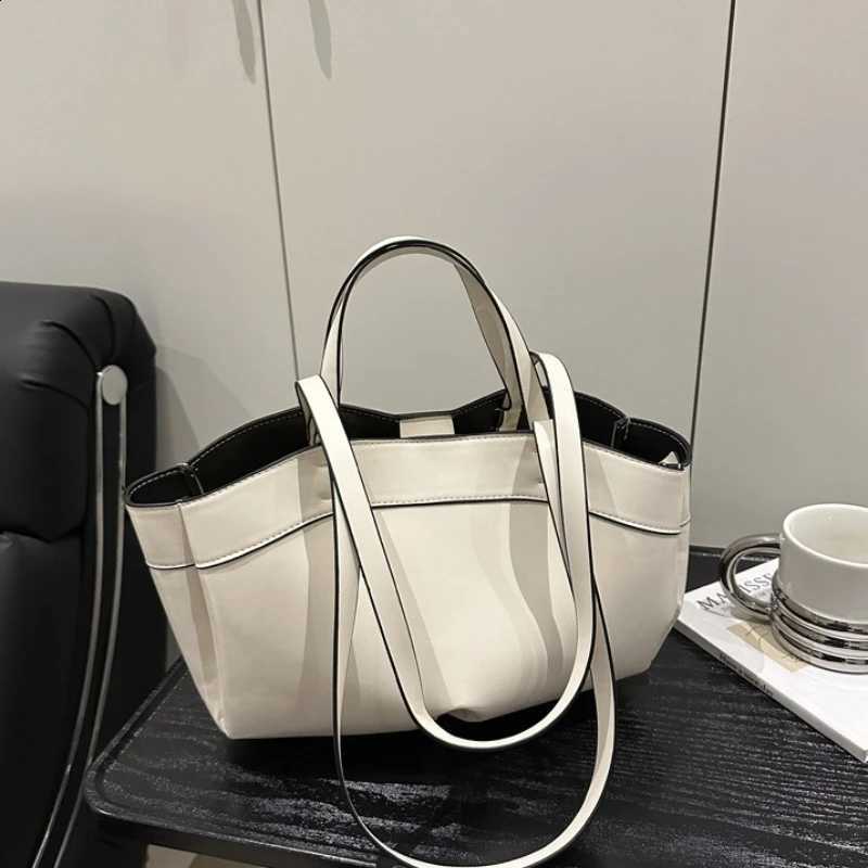 Designer 2-in-1 Minimalist Sleek Leather Tote BagS Large Capacity Shoder Bag with Top Handle Spacious Purse for Work Cmute Occasis J260916