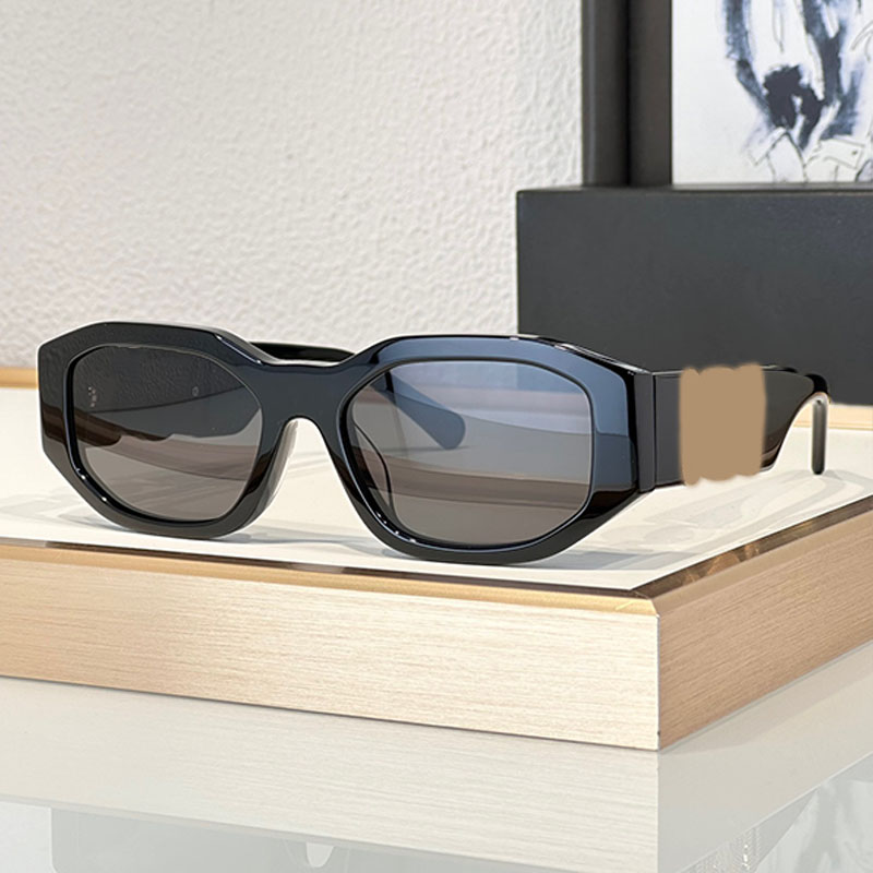 Classic designer mens womens Sunglasses VE4361 nylon fiber black frame metal badge rectangular sunglasses driving daily wear casual style UV400 with