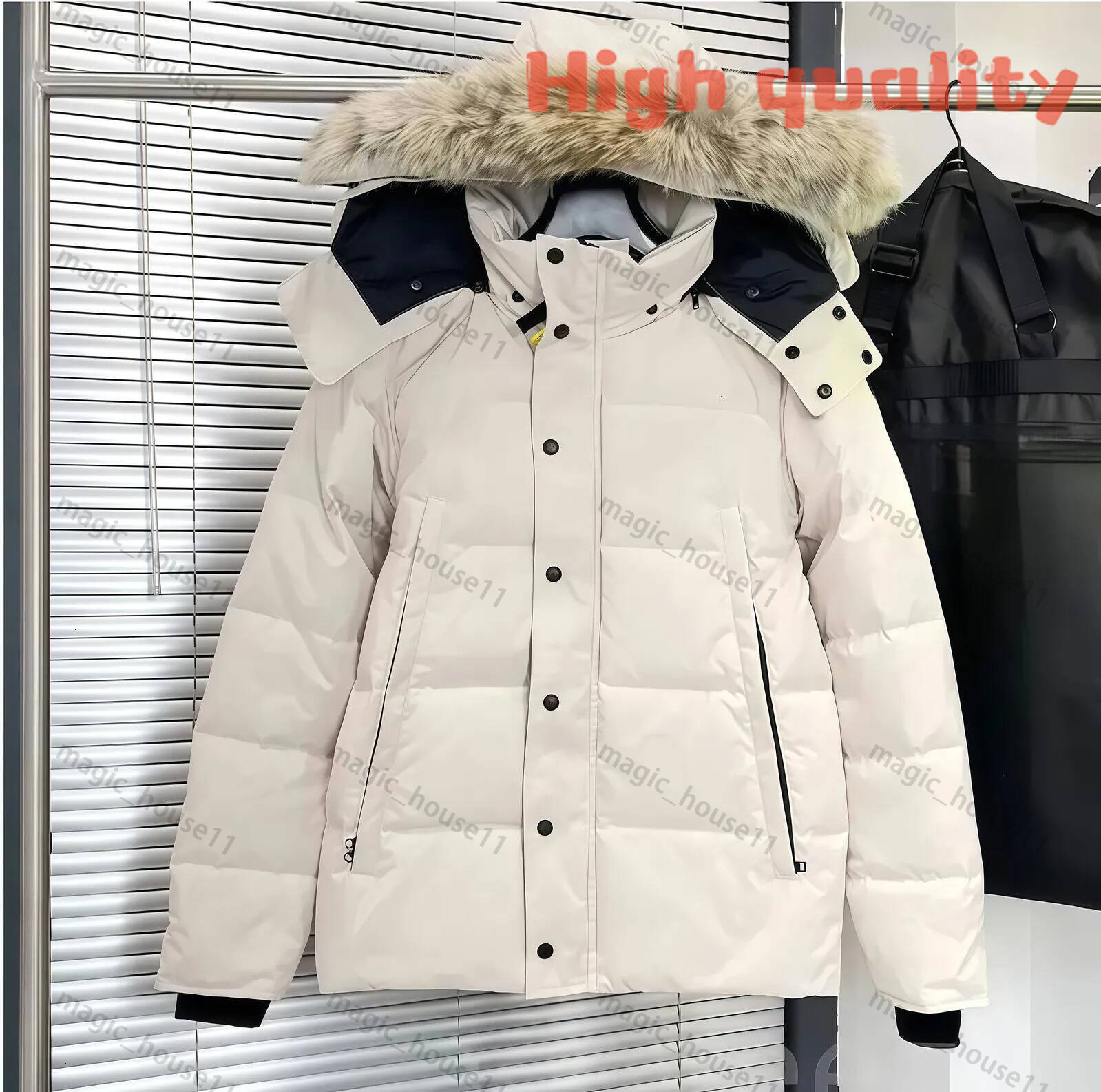 high end Canada down jacket Crofton lightweight hoodie Canada style winter coat Wolf Fur Hooded Fourrure Manteau Jacket Coat Hiver Black 04e