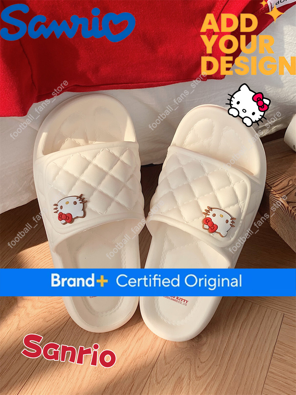 Thin Strip Sanrio Slippers Ip Collaboration Hello Kitty Non-Slip Eva Soft Sole Home Shoes for Women Summer