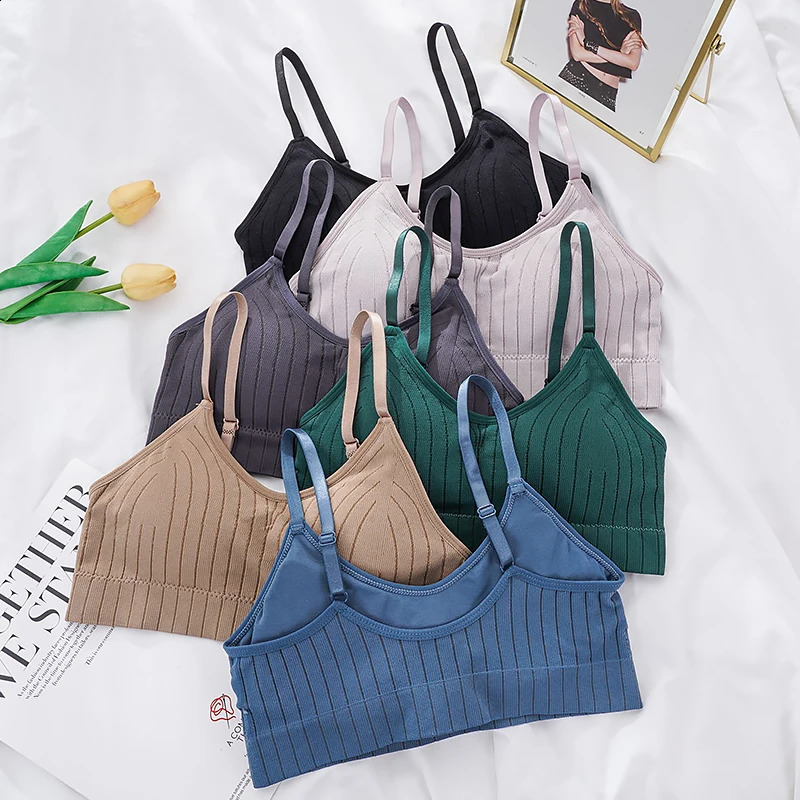 Womens Solid Tank Top Padded Sexy Bra Wireless Bralette Sleep Tops UShaped Back Sports Tube Top Breathable Lingerie Underwear 260916
