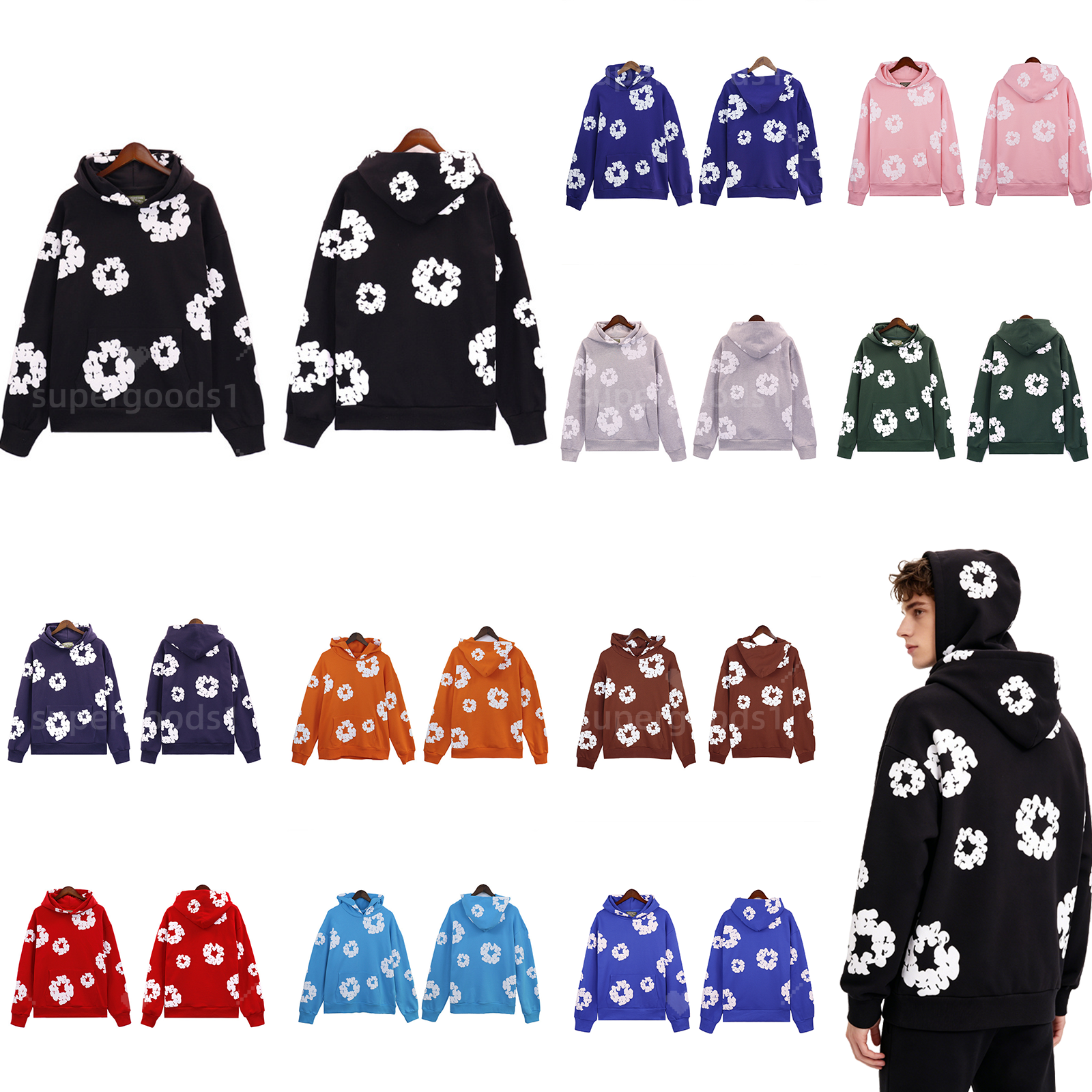 mens designer hoodie embroidered sweatshirt zip up long sleeve casual clothes american streetwear spring outdoor loose fit fashion