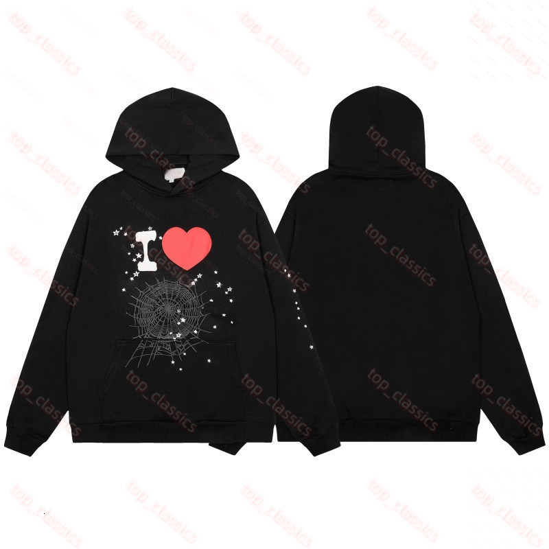New Fashion Men's Designer Spiders Hoodies American Hip Hop Singer Web Foam Letter Print Loose Casual Pullover Cotton Spider Hoodies Sweaterpan