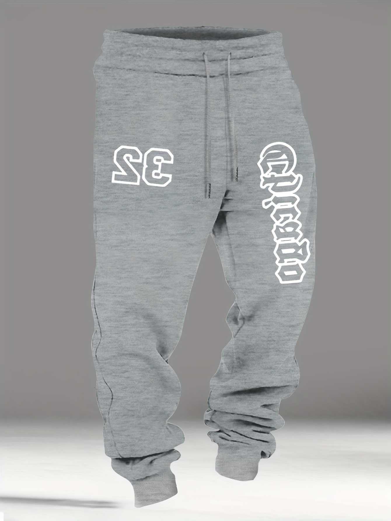 with Classic chicago gothic letter number 32 sport graphic sweatpants for men hip hop sports street jogger trousers D260916