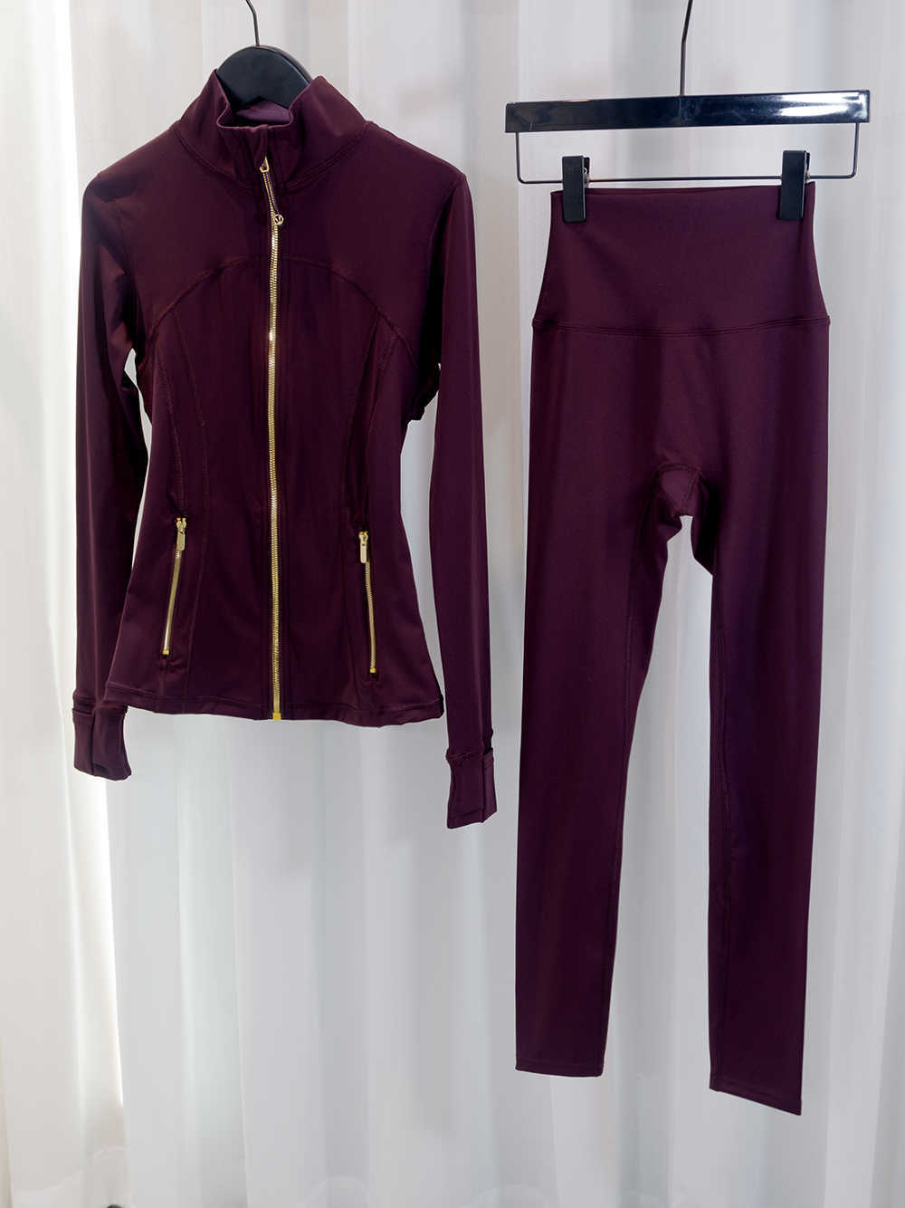 zipper Gold jacket and pants set sportswear quick-dry and breathable slimming and lightweight tight-fitting S260916HLNL