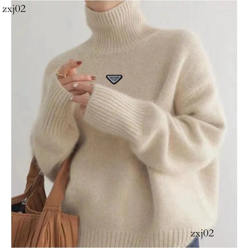 Sweater Designer Luxury Women Triangle Patch Sweaters Delicate Embroidered Woman Autumn Winter Slim Large Undershirt Han Version Of Long Sleeved Swe