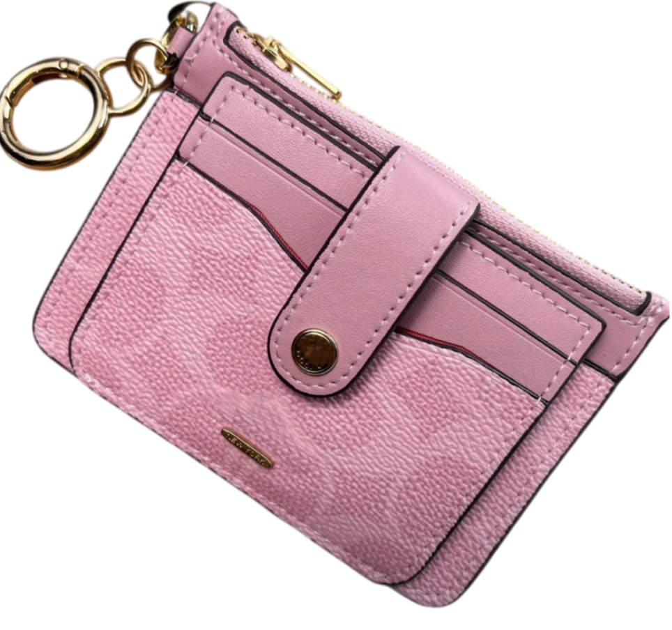 New CO Card Bag Designer Keychain Sakura Pink Card Bag Durable Fashion Luxury Keychain Zero Wallet Gift Preferred