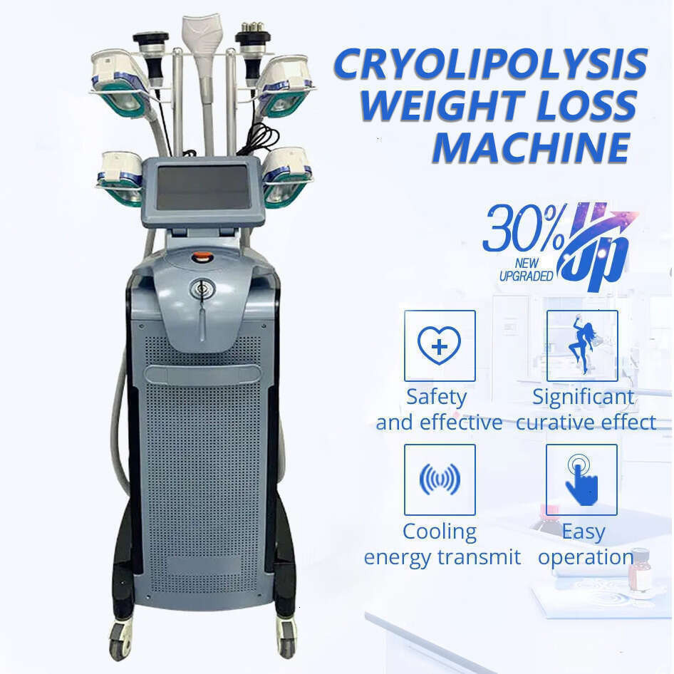 Top Selling 7 In 1 Freezing Cryolipolysis Cavitation RF Weight Loss Body Slimming Fat Dissolving Jawline Double Chin Removal Cryo Beauty Machin