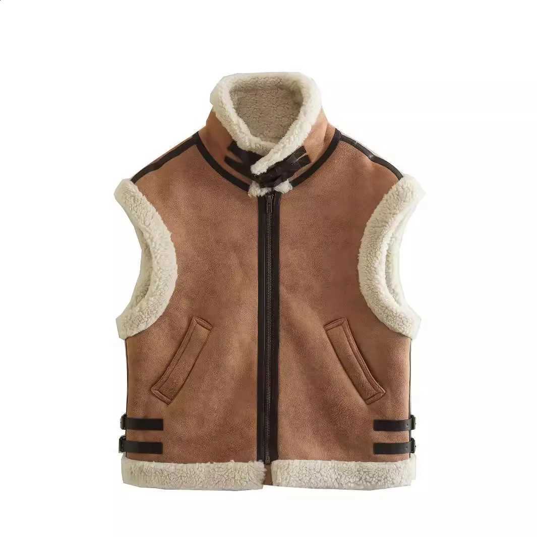 and Women's Autumn Clothing 2025 Winter New Item Fur Integrated Fleece Spliced VestW260915