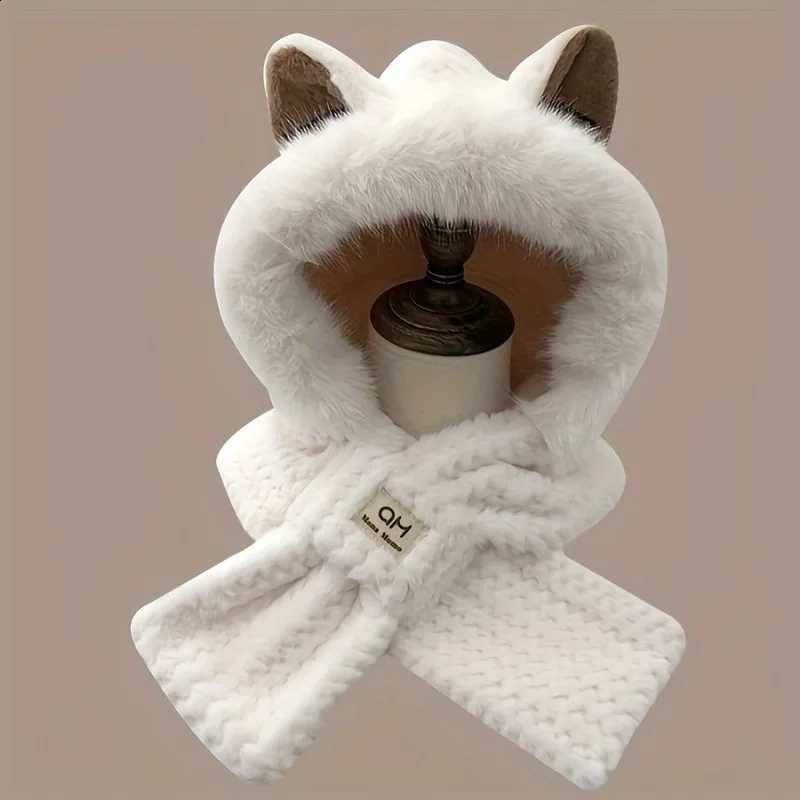 1Hat Cat Ear 1PC Women's with Pom-Pom Soft Fleece Lined Winter Beanie for Christmas Gift Cute Animal Themed Festival Cap L260915