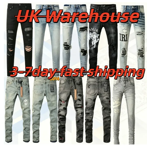 designer jeans men's slim jeans Handmade Distressed Ripped Denim jeans Cotton Stretchable Streetwear Trousers for Men and Women skinny hip hop