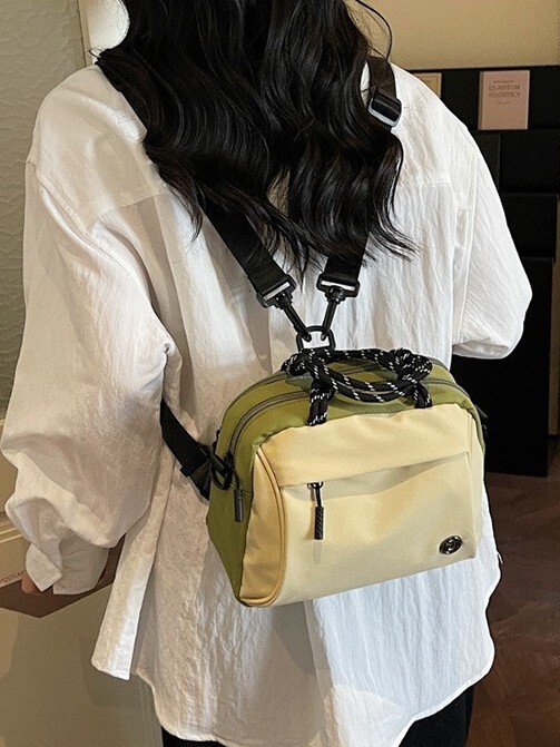New Japanese-Style Handbag For Women, Casual Commuter Crossbody Bag With Contrasting Color Design Designer Bag City Bag Designer Bag