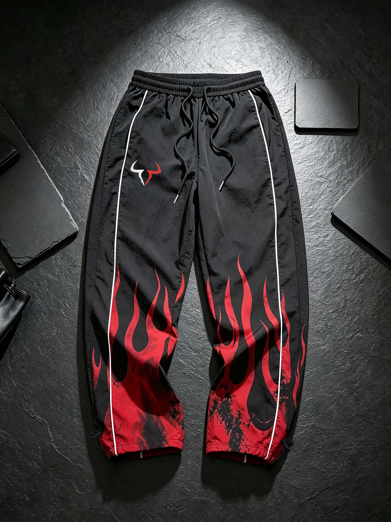 Straight-Leg Striped Casual Pants Men's Y2K Retro Lightweight Sweatpants Loose Track Trousers for Hiking Dancing D260916