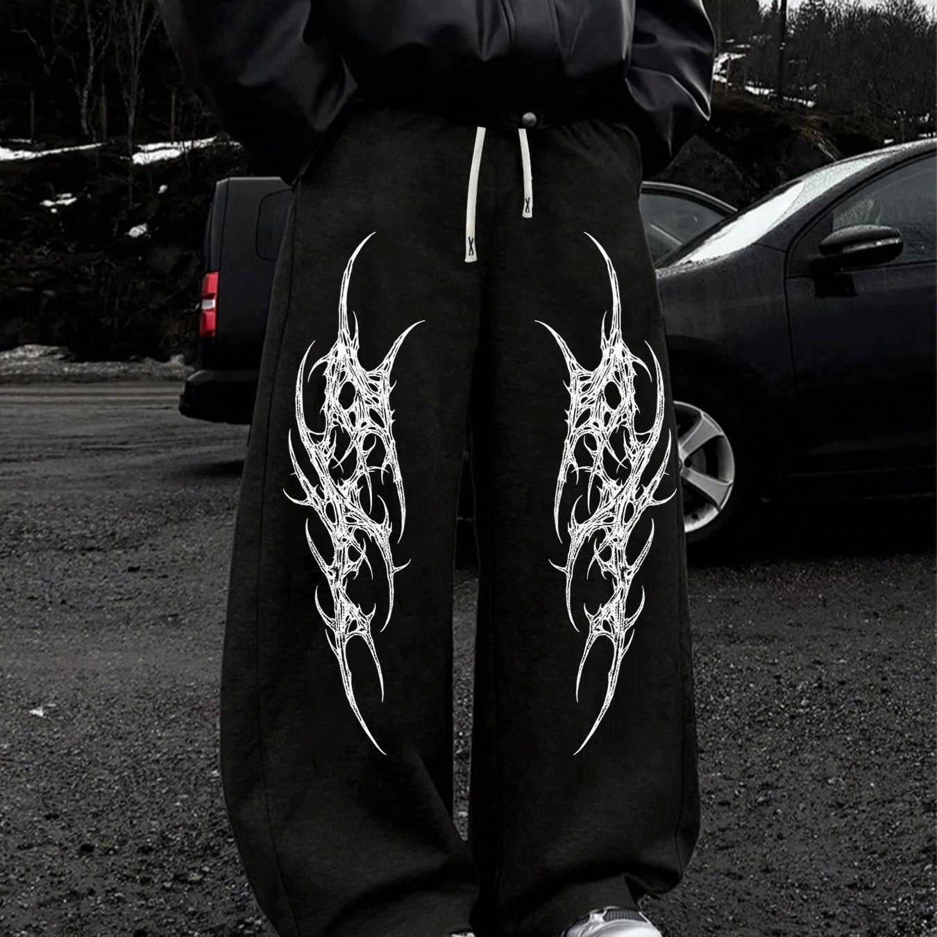 Casual Thorn Printed Men's Sports Campus Jogging Pants Autumn New Style D260916
