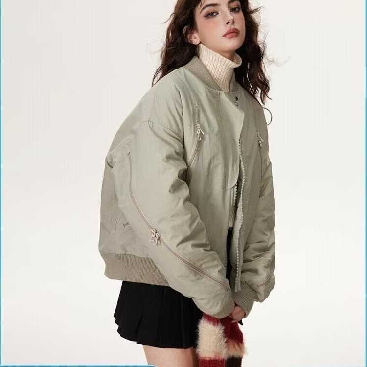 WAN ONE TO American Retro Workwear Baseball Jacket Women's Autumn Trendy High Street Design Hip Hop Pilot Jacket OuterwearT260916