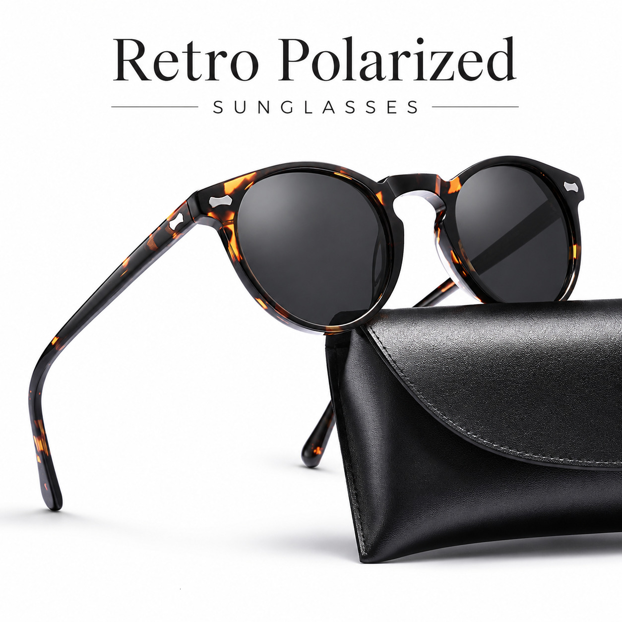 GFUIARA Retro Polarized Sunglasses for Men Women Classic Rivet Frame Fashion Driving Sun Glasses UV400 26Y0916