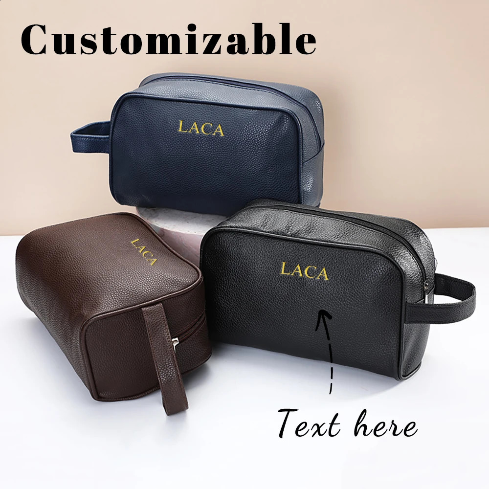 Customized name or letter large-capacity men's makeup bag business travel zipper portable toiletry bag men's makeup bag 260916