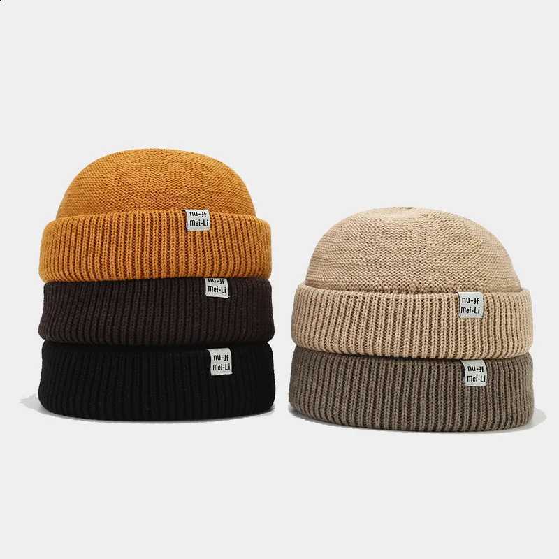 1Hop Beanie Knitted Hat Hip Men Fashion Skullcap Autumn Women Winter Brimless Baggy Melon Cap Cuff Docker Fisherman Beanies Hat L260915