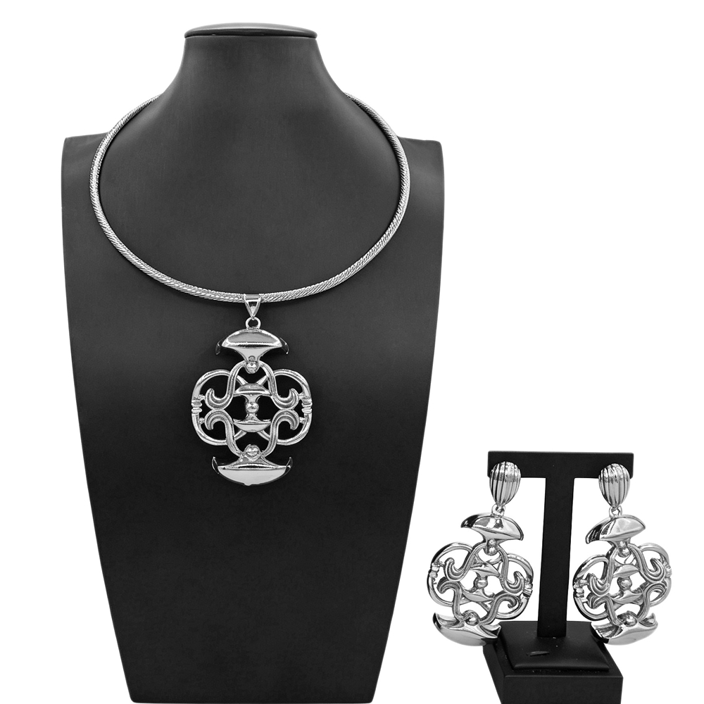 Yulaili Brazilian and Italian Gold Plated Ladies Fashion Jewelry Luxury Dubai Jewelry Sets High Quality Necklace Jewelry Set HK150014Y
