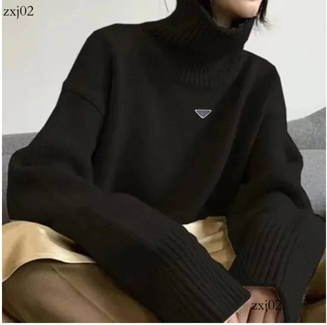 Sweater Designer Luxury Women Triangle Patch Sweaters Delicate Embroidered Woman Autumn Winter Slim Large Undershirt Han Version Of Long Sleeved Swe