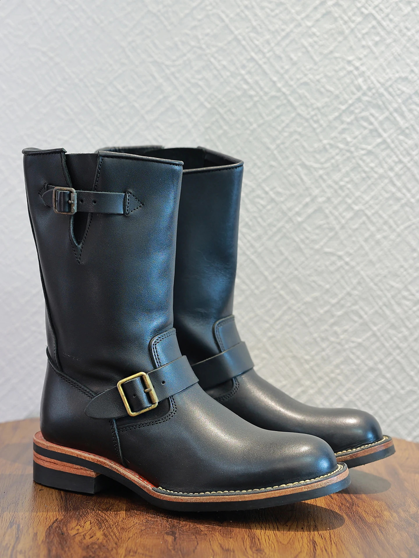 Retro American Motorcycle Boots Long Tube Genuine Leather Engineer Men Knight Style Outdoor Youth Fashion 260916