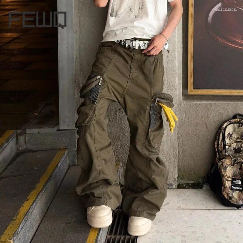 Men's Pants FEWQ Versatile Retro Washed Work Casual Pitcher Plant Pocket Loose 2026 Tide 24L1006