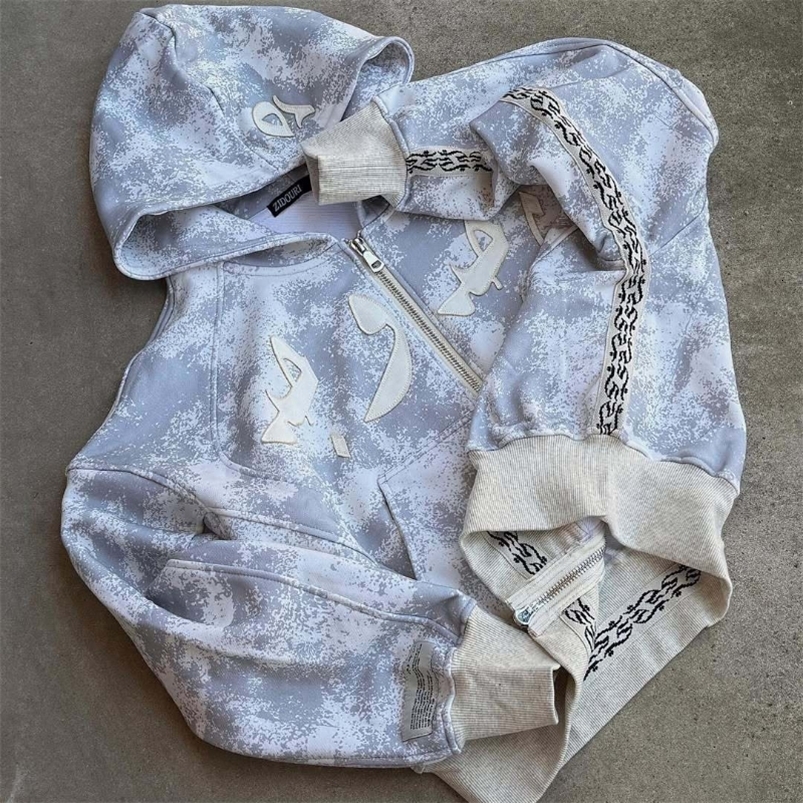 Autumn light color loose classic style elastic zipper camouflage casual street highend hiphop street jacket 260915