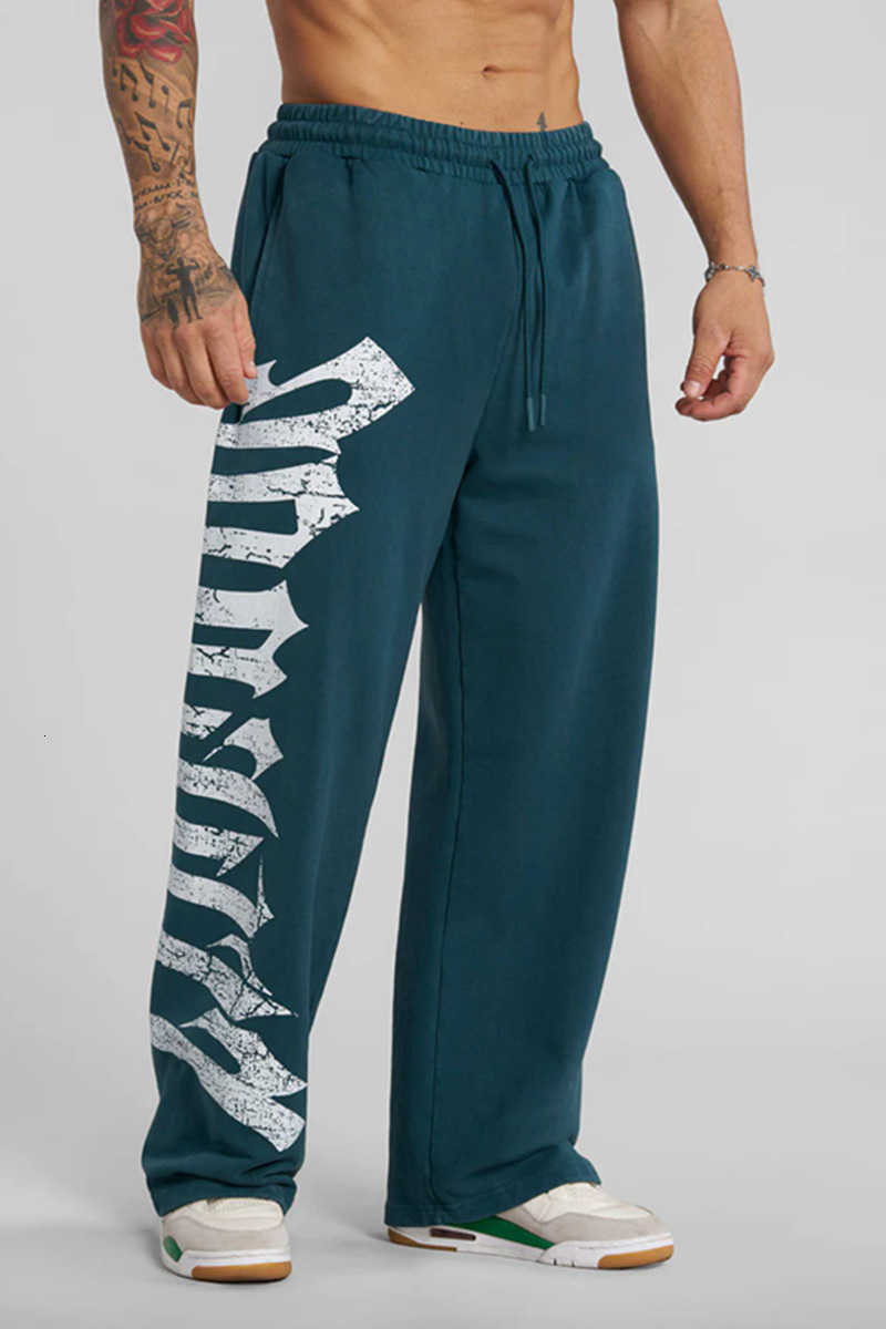 Men's new casual loose pants American style LOQO letter printed fitness running training pants outdoor casual loose straight l D260916