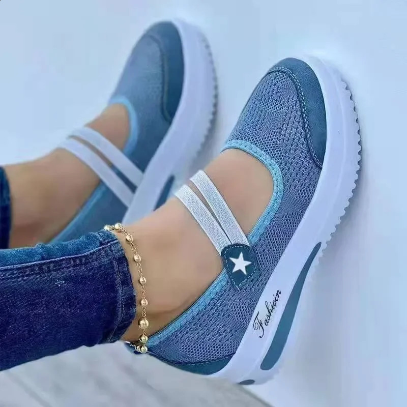 Mesh Breathable Women's Canvas Shoes Casual Sneakers Platform Hollow Zapatos De Mujer 260916