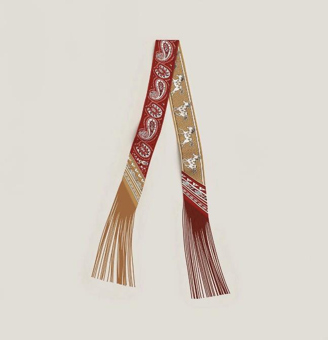 Parisian Designer French Horse Fringed Twill Satin Small Silk scarf Womens Scarf Headscarf Hair Tie Ribbon Luxury Handbag Decoration Gifts 5X120CM
