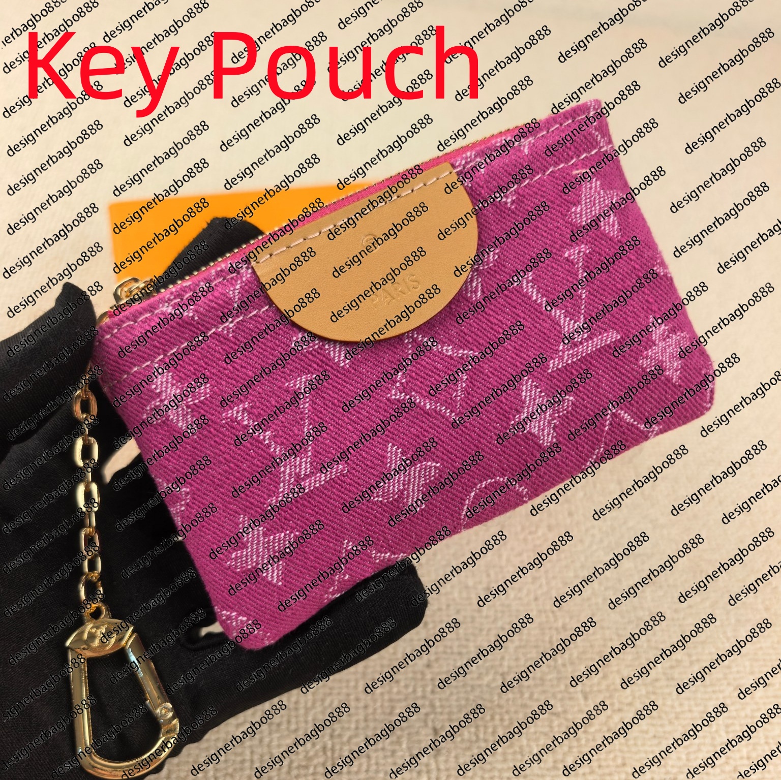 designer Denim Print Key Chain Pouch Zipper Coin Wallet Mini Card Holder Portable Small Storage Bag for Keys Coins Ideal Gift for Men Women