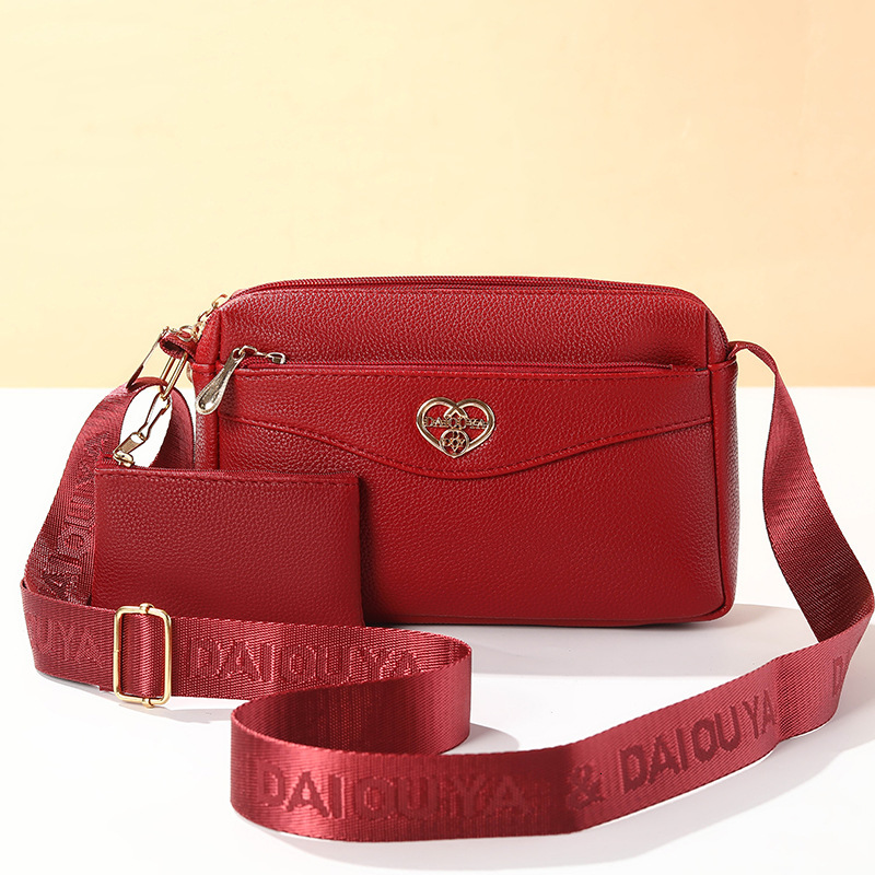 Two-Piece Set Of Mother-And-Daughter Bags, New Cross-Border Soft Lychee Leather Single-Shoulder Bag, Factory Wholesale, Crossbody Women's Bag D