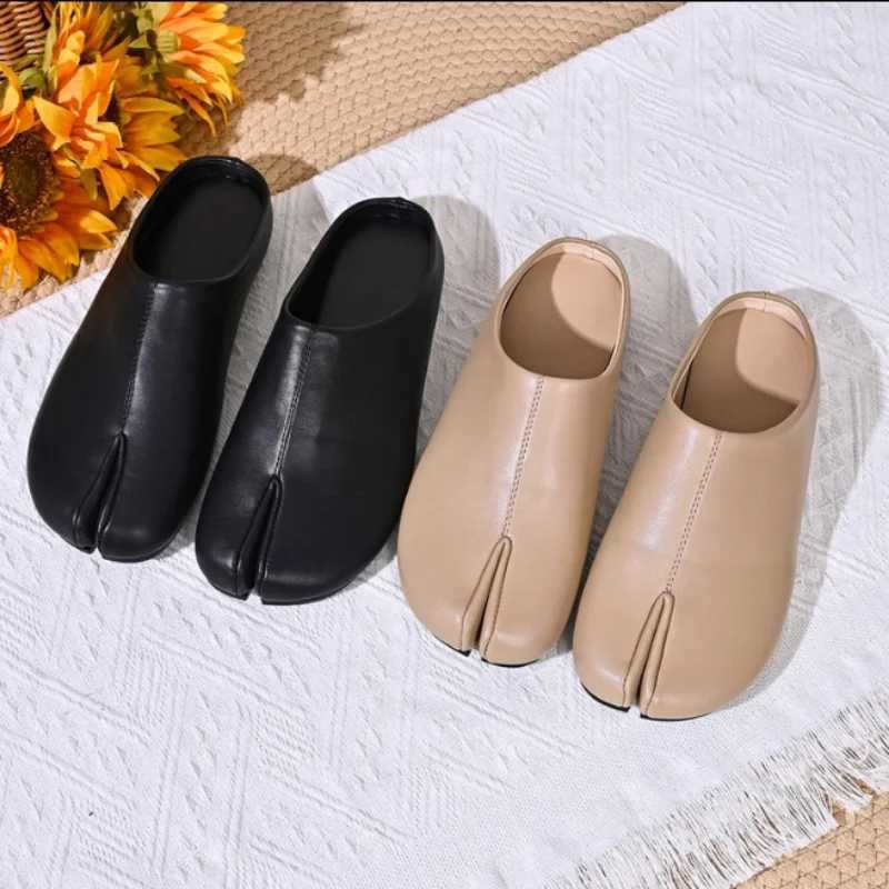 Women's Split Toe Mules St PU Leather Slip On Flats Casual Half Slippers malist Loafers Outdoor Summer Slides Shoes Q260916
