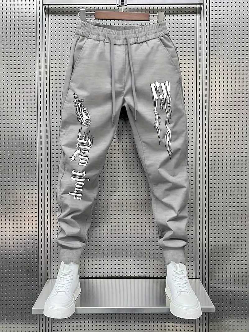 autumn and New men's winter fitness training letter-print jogging pantswith fabric comfortable outdoor urban sports pants D260916