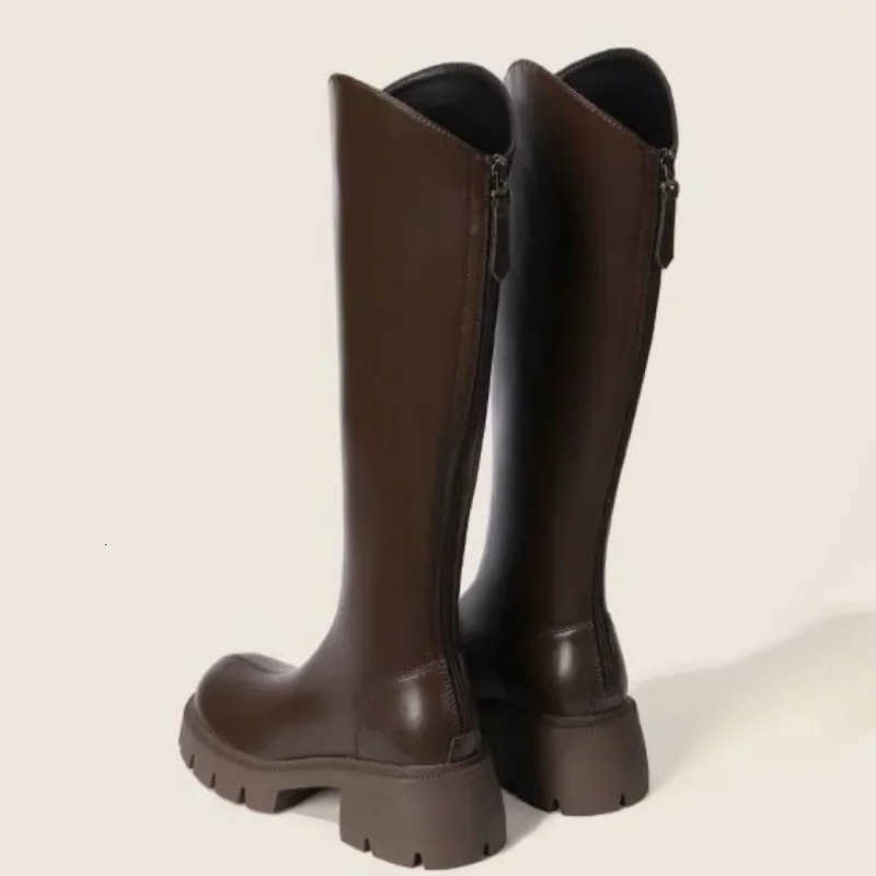 Platform Autumn Winter Long 2025 Boots for Women Waterproof Large Size Warm Quality Pu Trend New In Knee High Shaft Shoes Woman D260916
