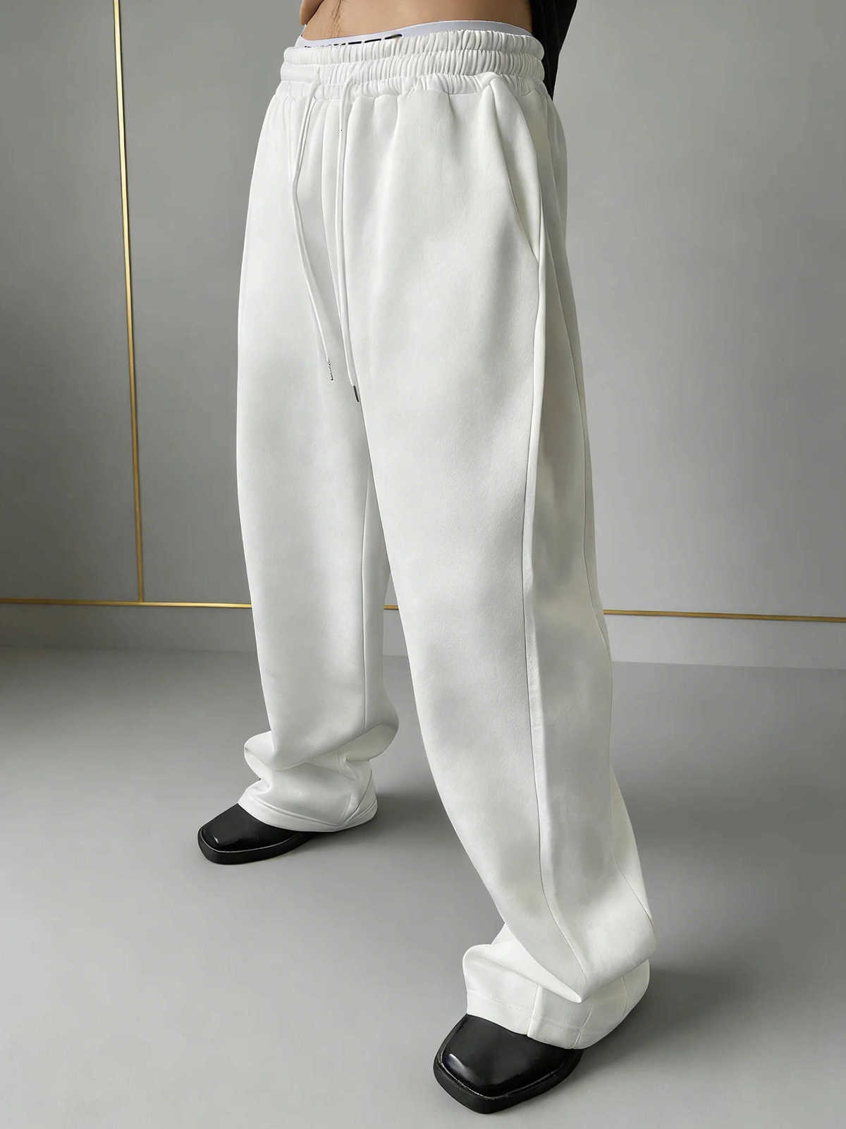 Autumn 2026 Spring New Straight Joggers Men Jogging Sweatpants Sportswear Knit Tracksuit Sports Pants Trousers Wide Leg Clothing D260916